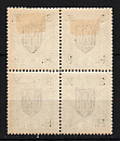 Западная Украина _, 1919, Надпечатка ЗУНР на марках Австрии 5 г., 4 марки квартблок-миниатюра